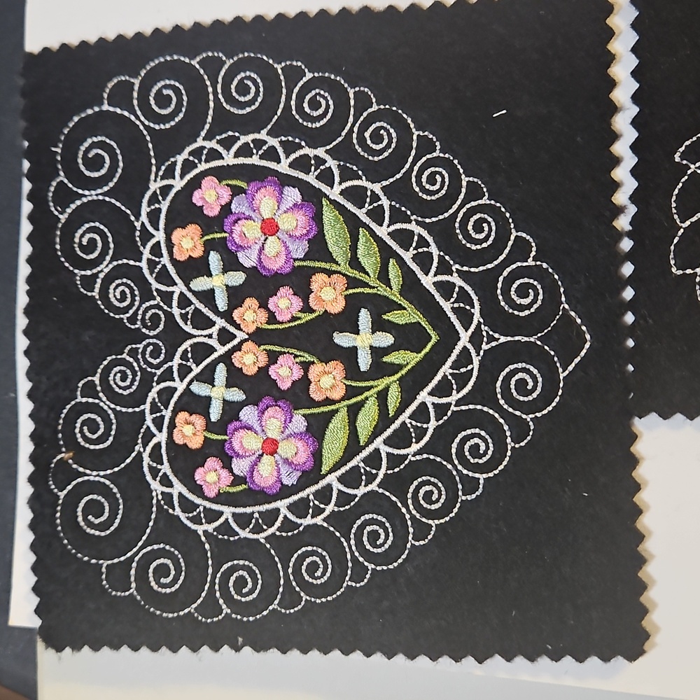 Handmade machine embroidery patch